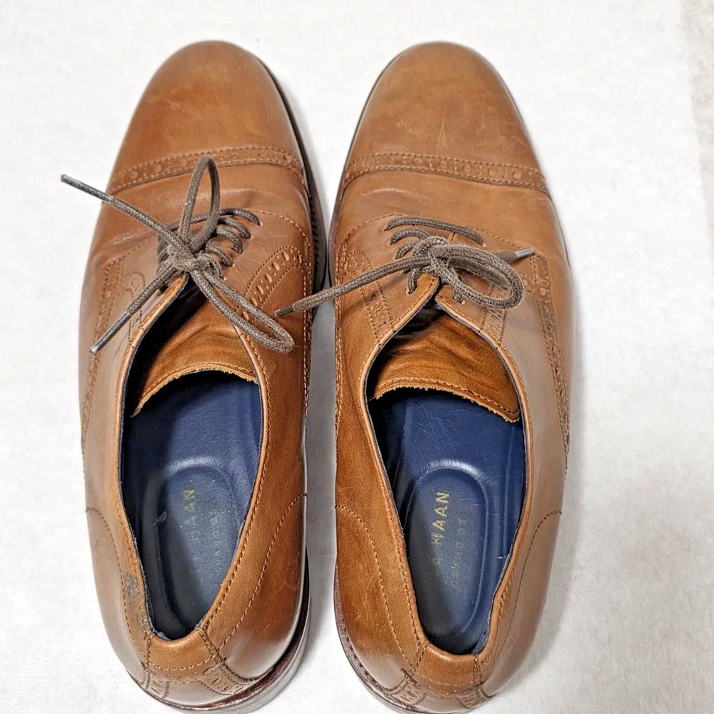 Cole Haan Williams Cap Toe Oxford Mens 9.5 M British Tan Leather Shoes C26146